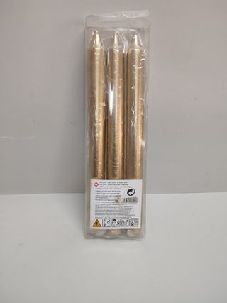 3 Velas Doradas 23CM