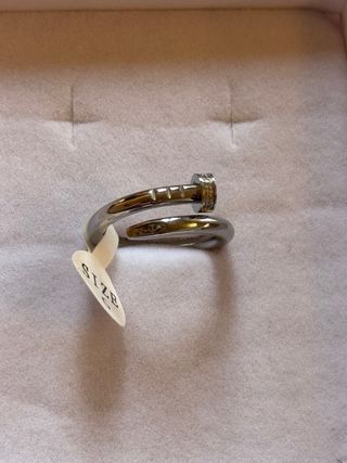 Anello misura 6 effetto unghia con zirconi