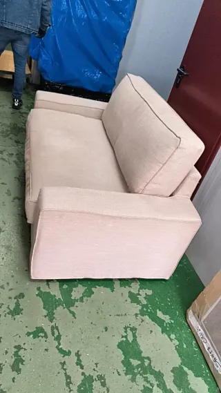 Sofá cama 2 plazas beige tela
