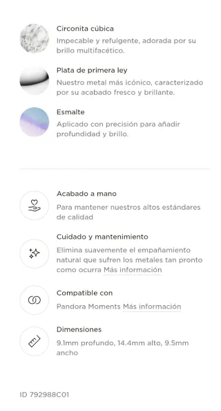 Charm Pingüino Pandora Plata