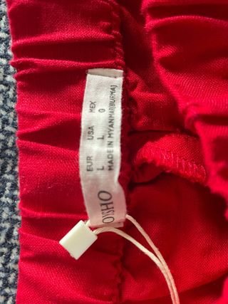 Pantalón Oysho Lino Rojo Talla L