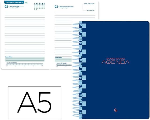 Agenda escolar Liderpapel 25-26 A5 70 gr Capa dura