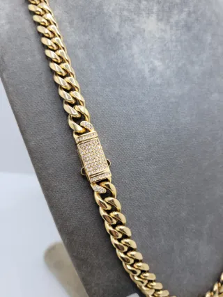 Conjunto Cadena y Pulsera Acero Quirúrgico Chapado