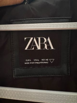 Cazadora Biker Zara Piel Sintética Talla L