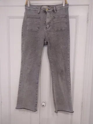 Pantalón vaquero mujer gris