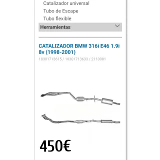 Catalizador BMW Serie 3 E46 1998-2001