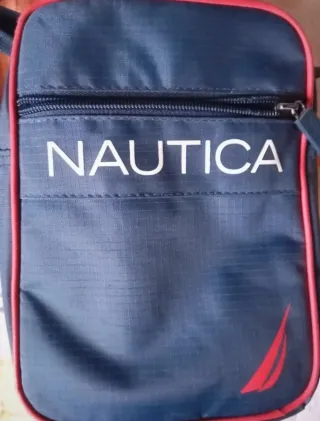 Bolso Nautica Hombre Azul y Rojo