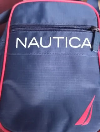 Bolso Nautica Hombre Azul y Rojo