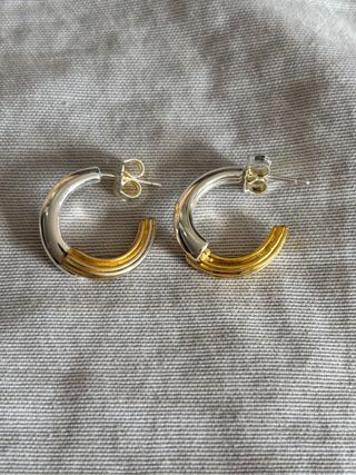 Pendientes Tous aro doble de plata y baño de oro