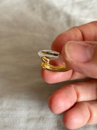 Pendientes Tous aro doble de plata y baño de oro