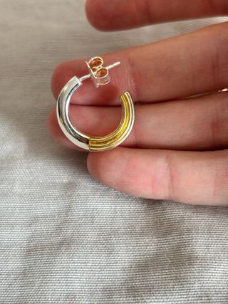 Pendientes Tous aro doble de plata y baño de oro