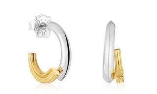 Pendientes Tous aro doble de plata y baño de oro