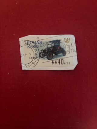 Sello España Coche Antiguo 40 Pts