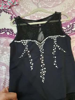 Maillot patinaje artístico negro