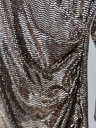 Vestido fiesta lentejuelas dorado