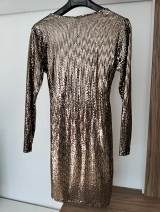 Vestido fiesta lentejuelas dorado