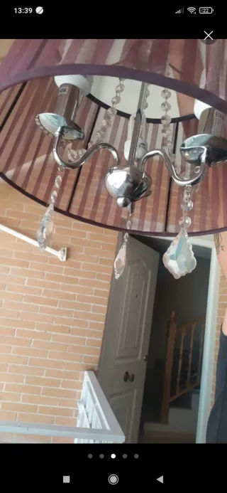 Lámpara colgante morada