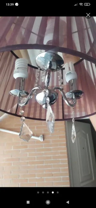 Lámpara colgante morada