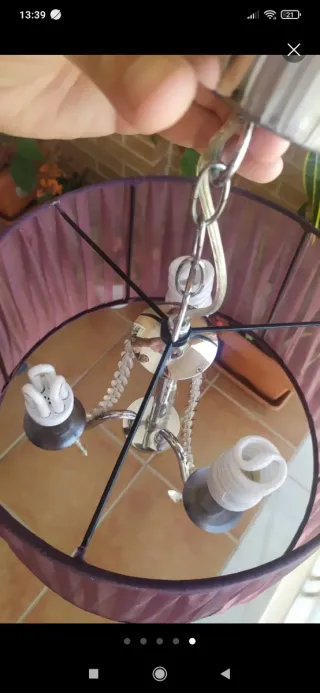 Lámpara colgante morada