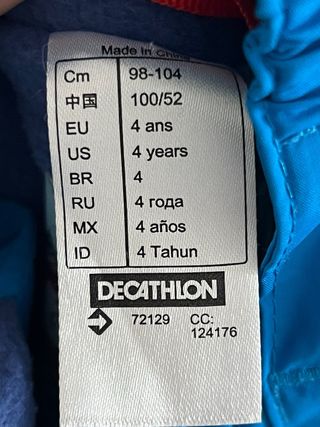 Mono de esquí Wedze azul talla 4 años