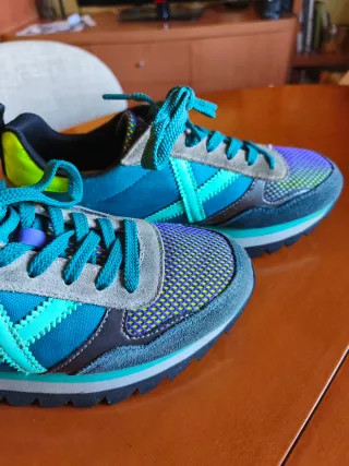 Zapatillas Munich niño morado y turquesa