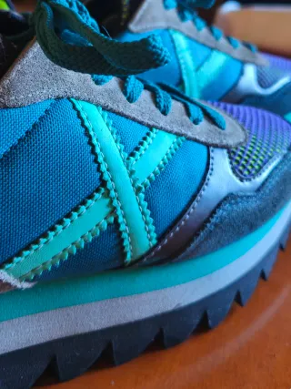 Zapatillas Munich niño morado y turquesa