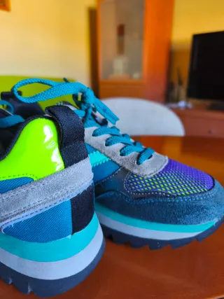 Zapatillas Munich niño morado y turquesa