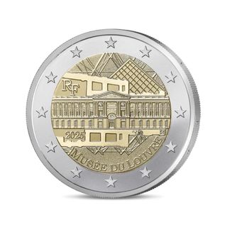 Set 2 Euro Louvre Notre Dame Francia 2025 Proof