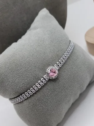 Conjunto de Joyas Rosa y Plateado