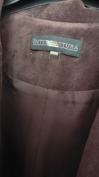 Americana corta terciopelo marrón T42 nueva