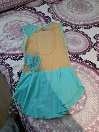 Maillot patinaje artístico turquesa