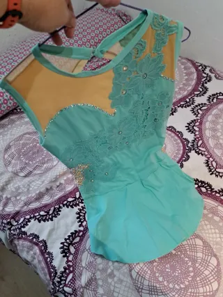 Maillot patinaje artístico turquesa