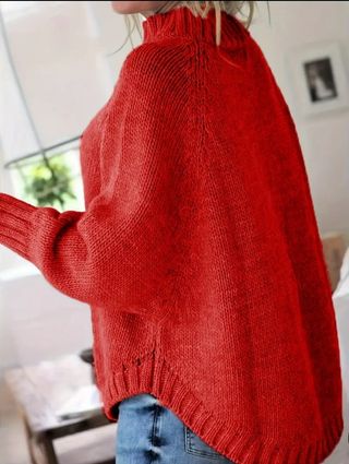 Jersey Rojo Punto Trenzado - Talla Única