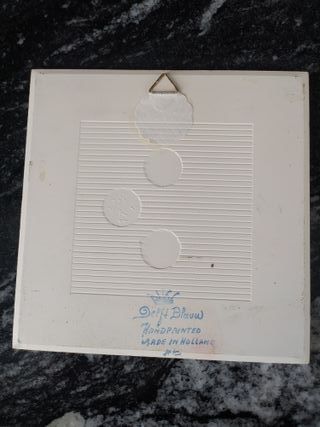 6 Azulejos de cerámica Delft Pintados a Mano.