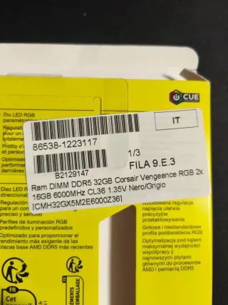 Corsair Vengeance RGB DDR5 32GB (2x16GB) 6000MHz