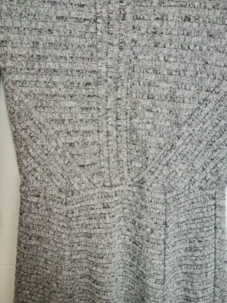 Vestido gris jaspeado manga larga