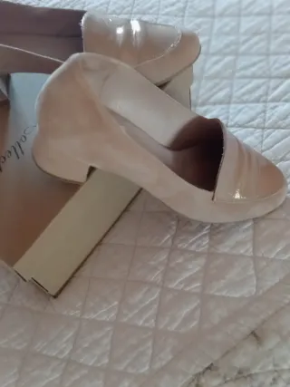Zapatos piel beige talla 37