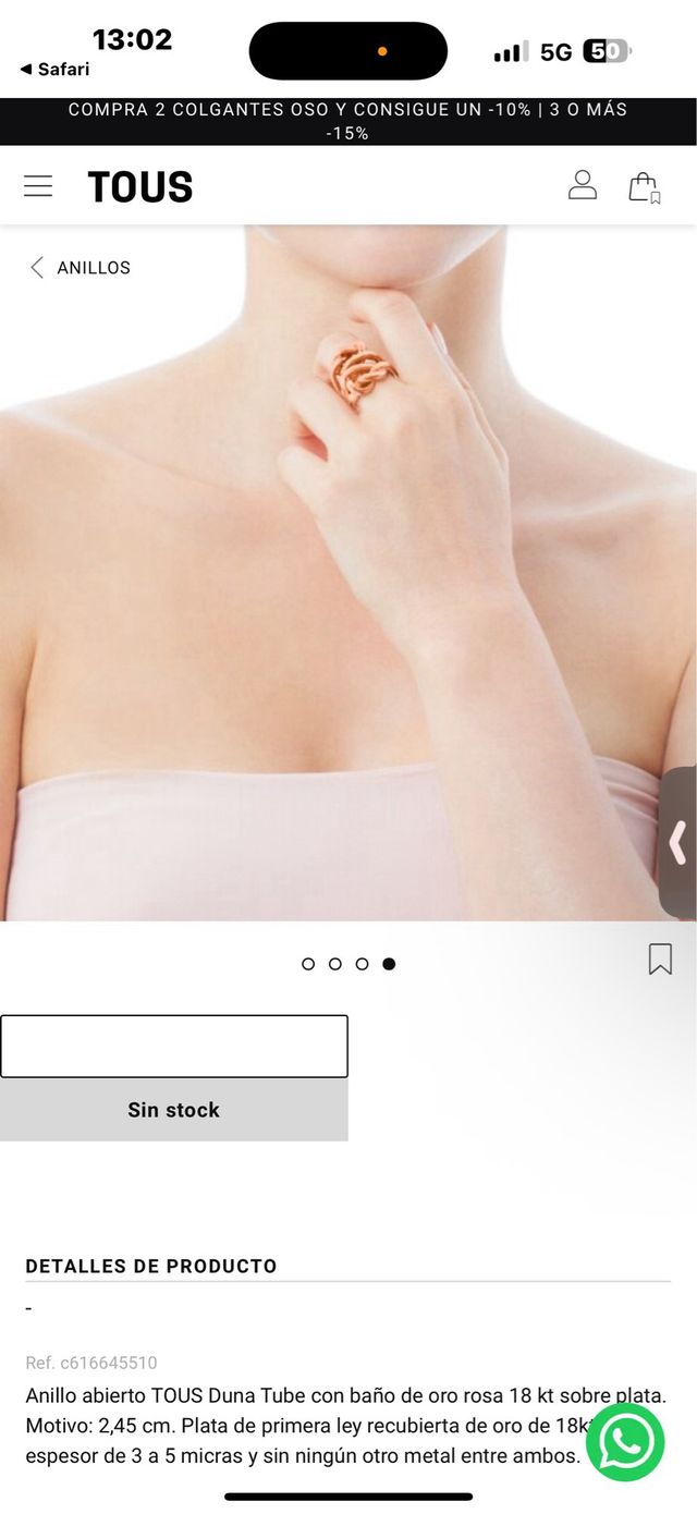 Anillo Tous Plata 925