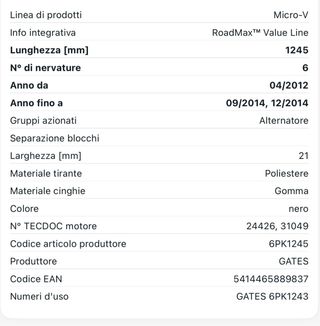 cinghia accessori GATES Ford Mondeo 2.0 tdci ￼