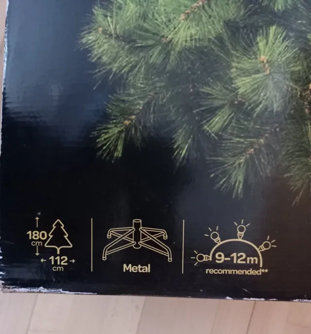 Árbol de navidad con adornos de 180 cm