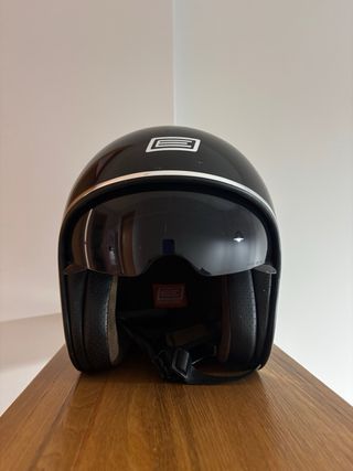 Casco Jet Retro Negro