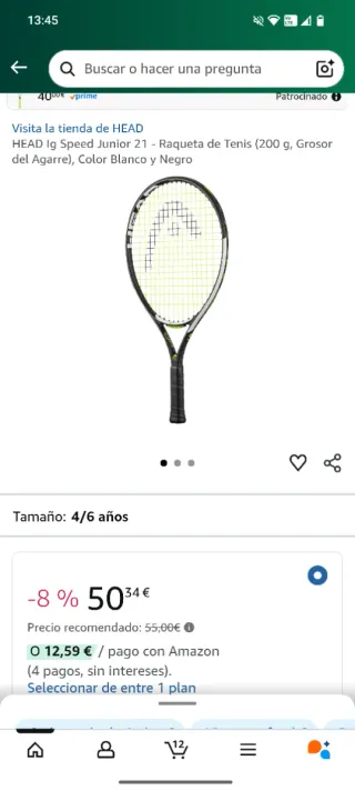 Raqueta Tenis HEAD Speed Junior 21