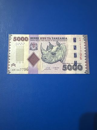 Billete 5000 Chelines Tanzania