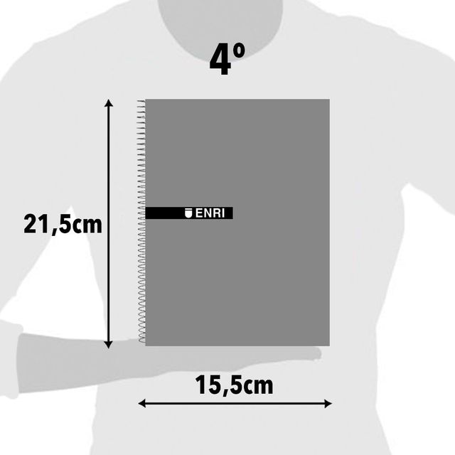 5 Caderno ENRI A5 quadriculado 4x4 80f Cores