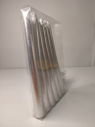 6 Velas Plateadas Cónicas 20CM