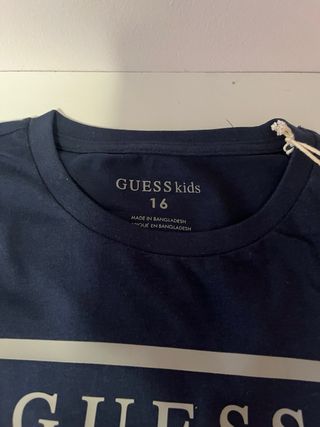 Camiseta Guess Manga Corta Talla 16 Azul