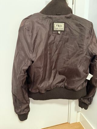 Chaqueta de cuero F&Co marrón mujer