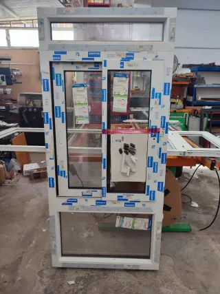 Corredera PVC bicolor blanca/roble con fijo