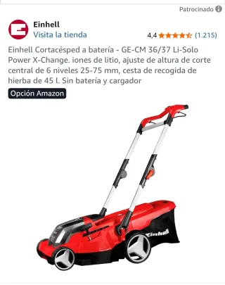 Cortacésped Einhell GE-CM 36/37 Li-Solo