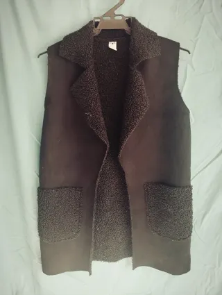 Chaleco negro borreguito talla única